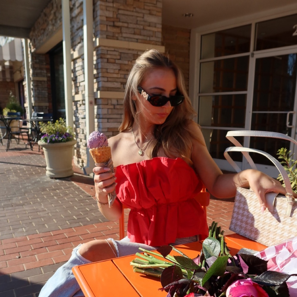 Red Strapless Top